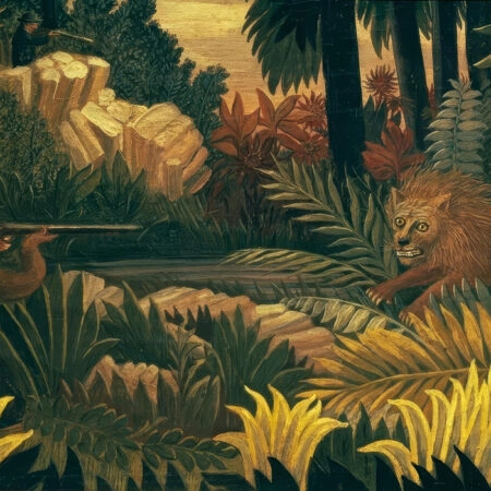 Πινακας σε καμβά HENRI ROUSSEAU - THE LION HUNT - Henri Rousseau Sticky 5
