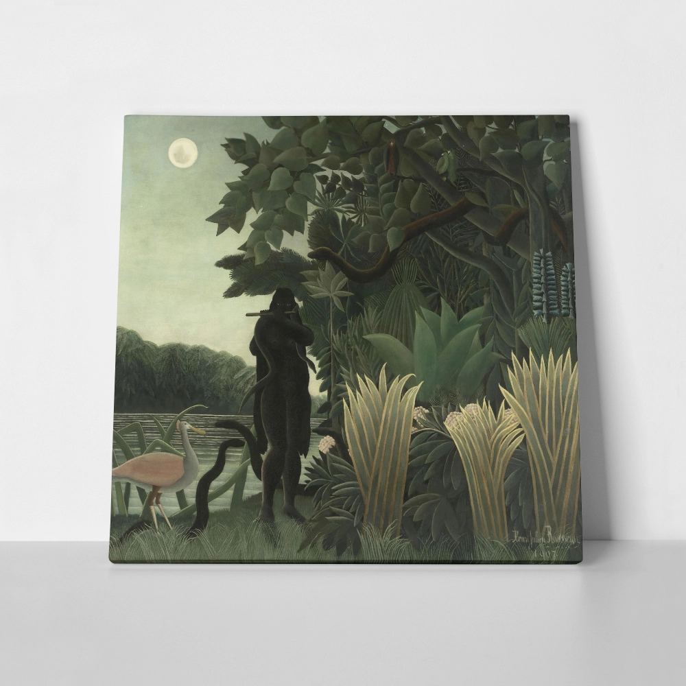 Πίνακας σε καμβά HENRI ROUSSEAU - THE SNAKE CHARMER