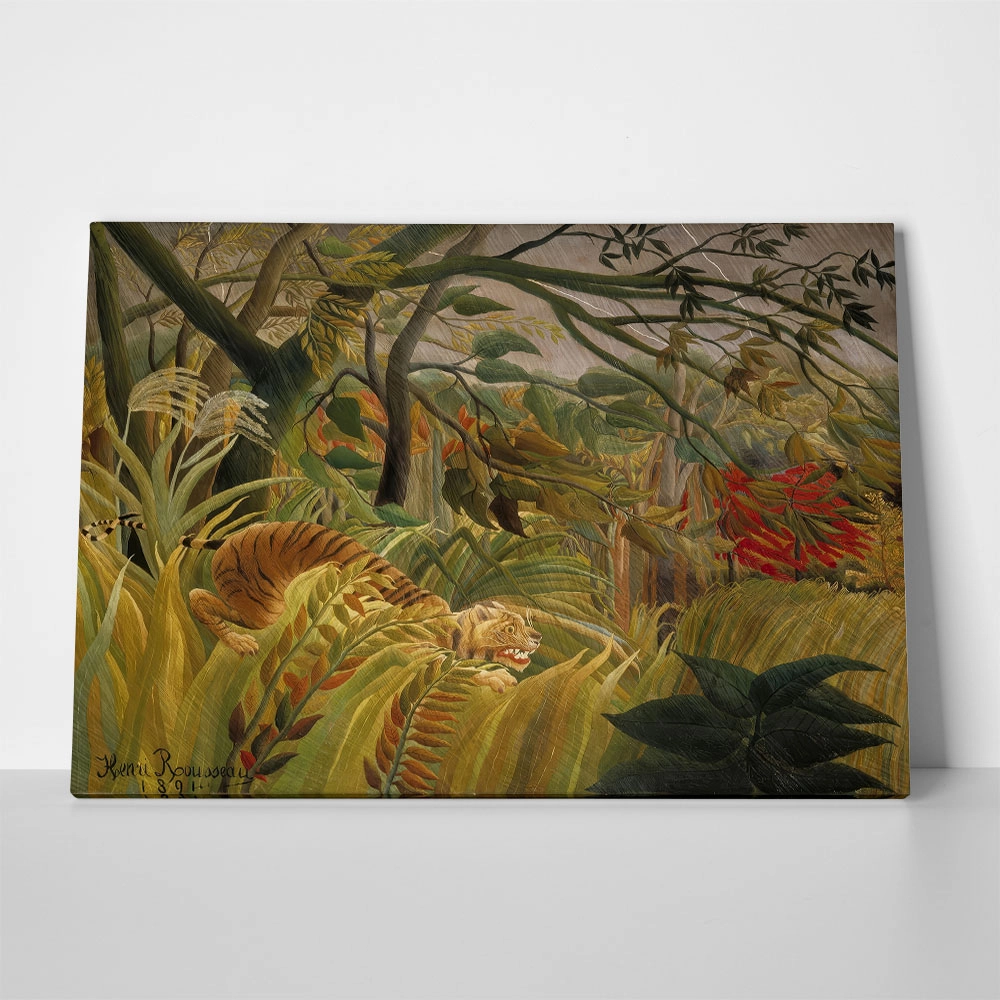 Πινακας σε καμβά HENRI ROUSSEAU - TIGER IN A TROPICAL STORM