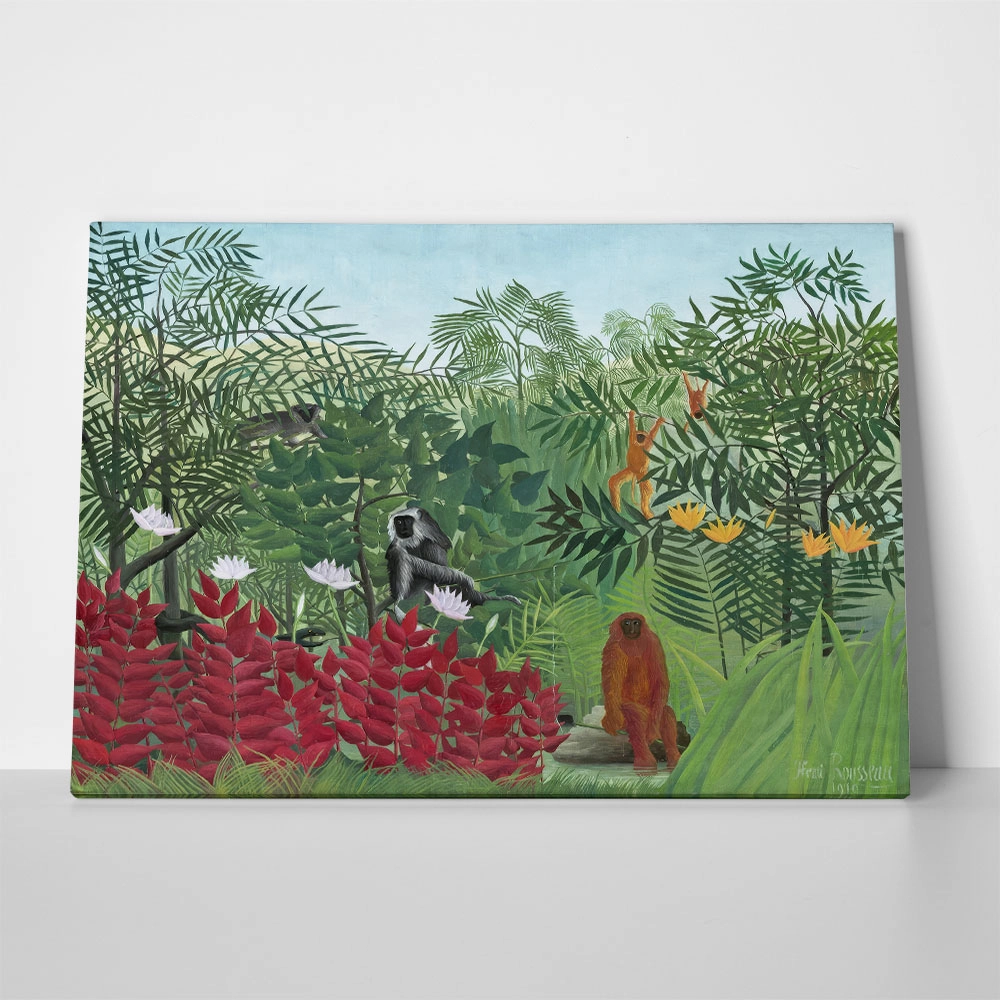 Πινακας σε καμβά HENRI ROUSSEAU - TROPICAL FOREST WITH MONKEYS