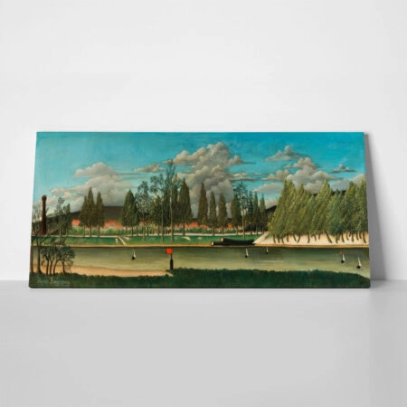 Πίνακας Πανοραμικός σε καμβά HENRI ROUSSEAU - VIEW OF THE QUAI D'ASNIERES