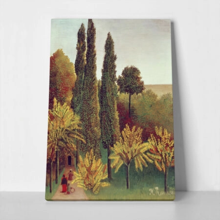 Πινακας σε καμβά HENRI ROUSSEAU - WALKING IN THE PARC DES BUTTES CHAUMONT - Henri Rousseau