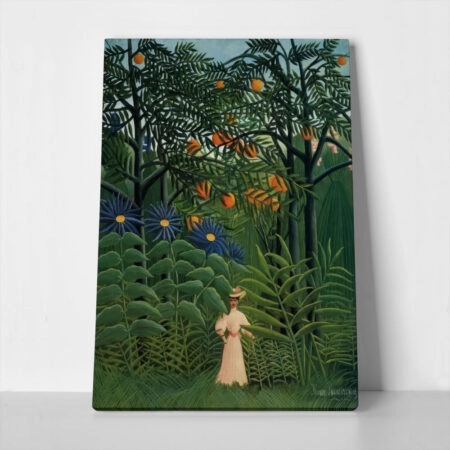 Πινακας σε καμβά HENRI ROUSSEAU - WOMAN WALKING IN AN EXOTIC FOREST - Henri Rousseau