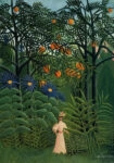 Πινακας σε καμβά HENRI ROUSSEAU - WOMAN WALKING IN AN EXOTIC FOREST