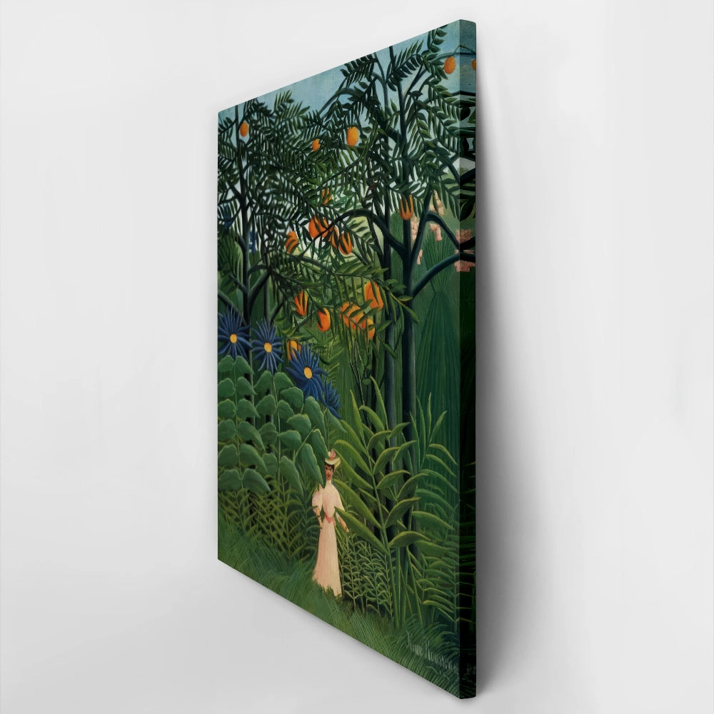 Πινακας σε καμβά HENRI ROUSSEAU - WOMAN WALKING IN AN EXOTIC FOREST