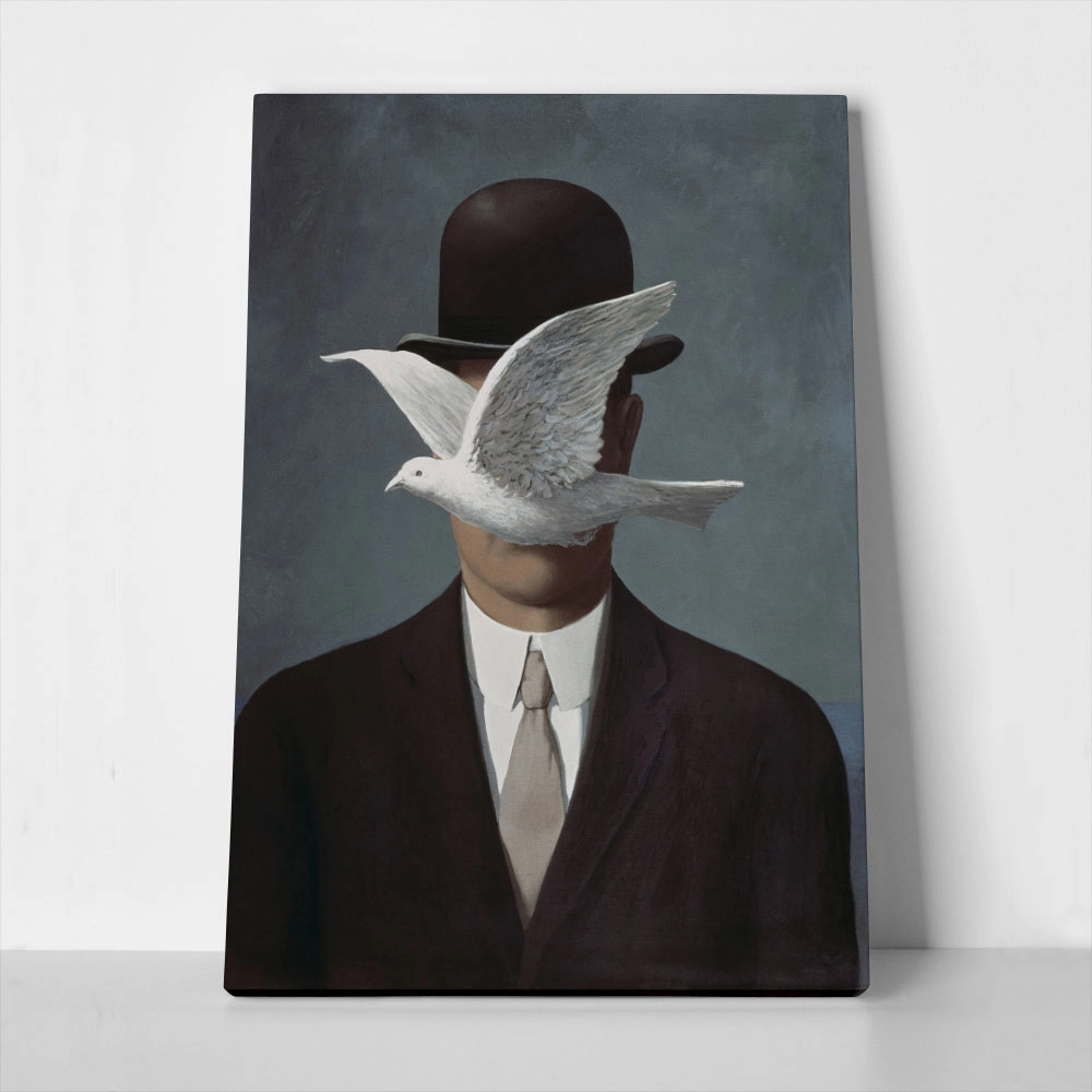 Πινακας σε καμβά MAGRITTE - MAN IN A BOWLER HAT