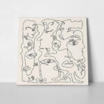 Πίνακας σε καμβά PICASSO - ABSTRACT CONTINUOUS LINE ART