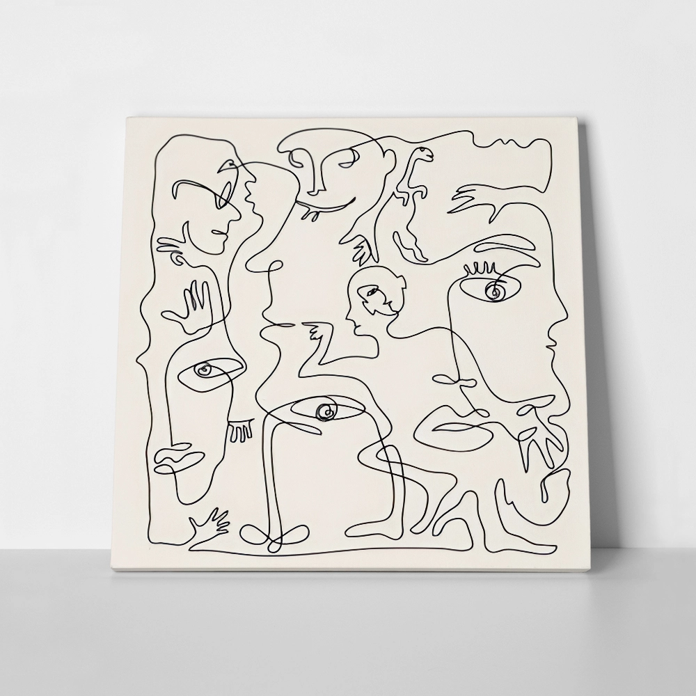Πίνακας σε καμβά PICASSO - ABSTRACT CONTINUOUS LINE ART