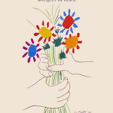 Πινακας σε καμβά PICASSO - BOUQUET OF PEACE BEIGE - Pablo Picasso Sticky 6