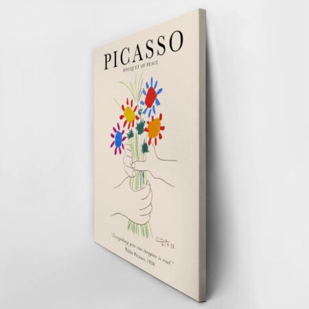 Πινακας σε καμβά PICASSO - BOUQUET OF PEACE BEIGE - Pablo Picasso Sticky 3