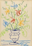 Πινακας σε καμβά PICASSO - DRAWING OF FLOWERS IN A VASE
