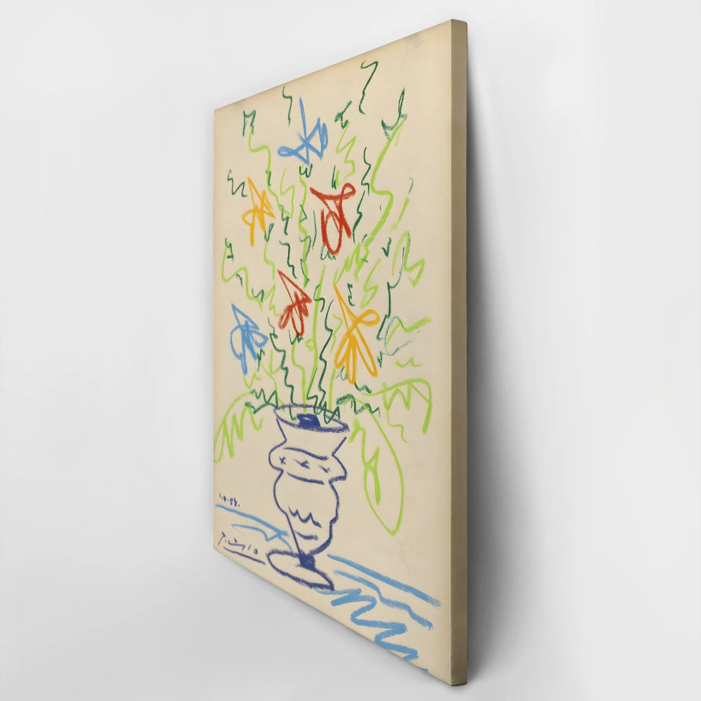Πινακας σε καμβά PICASSO - DRAWING OF FLOWERS IN A VASE