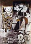 Πινακας σε καμβά PICASSO - DRAWING WOMAN SURROUNDED BY HER CHILDREN
