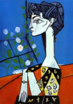 Πινακας σε καμβά PICASSO - JACQUELINE WITH FLOWERS