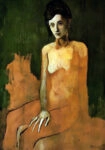 Πινακας σε καμβά PICASSO - SEATED FEMALE NUDE