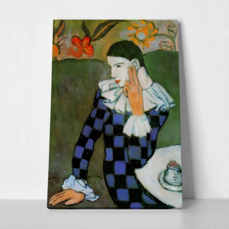Πινακας σε καμβά PICASSO - SEATED HARLEQUIN - Pablo Picasso