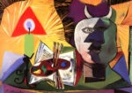 Πινακας σε καμβά PICASSO - STILL LIFE WITH CANDLE