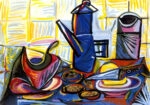 Πινακας σε καμβά PICASSO - STILL LIFE WITH COFFEEPOT