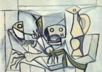 Πινακας σε καμβά PICASSO - STILL LIFE WITH SKULL LEEKS AND PITCHER