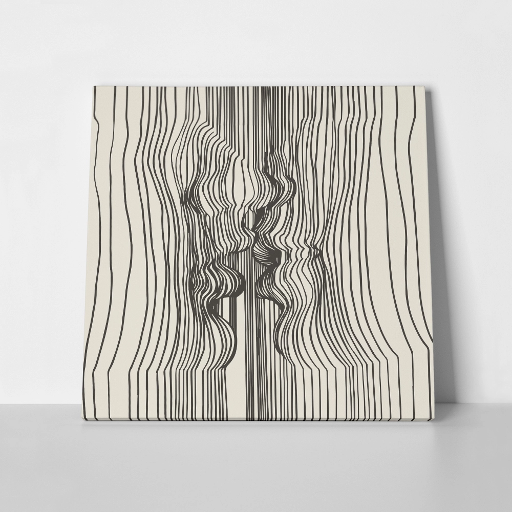 Πίνακας σε καμβά PICASSO - THE KISS LINEART SQUARE