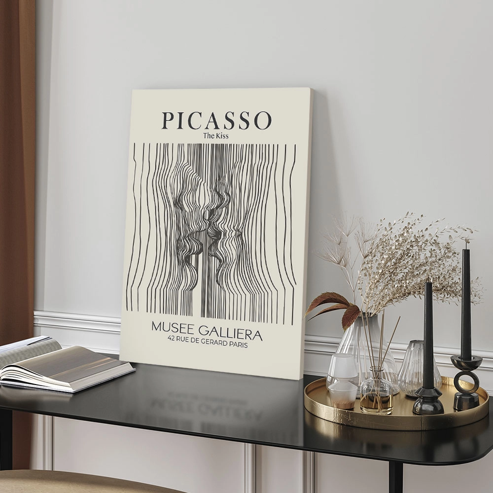 Πινακας σε καμβά PICASSO - THE KISS LINEART