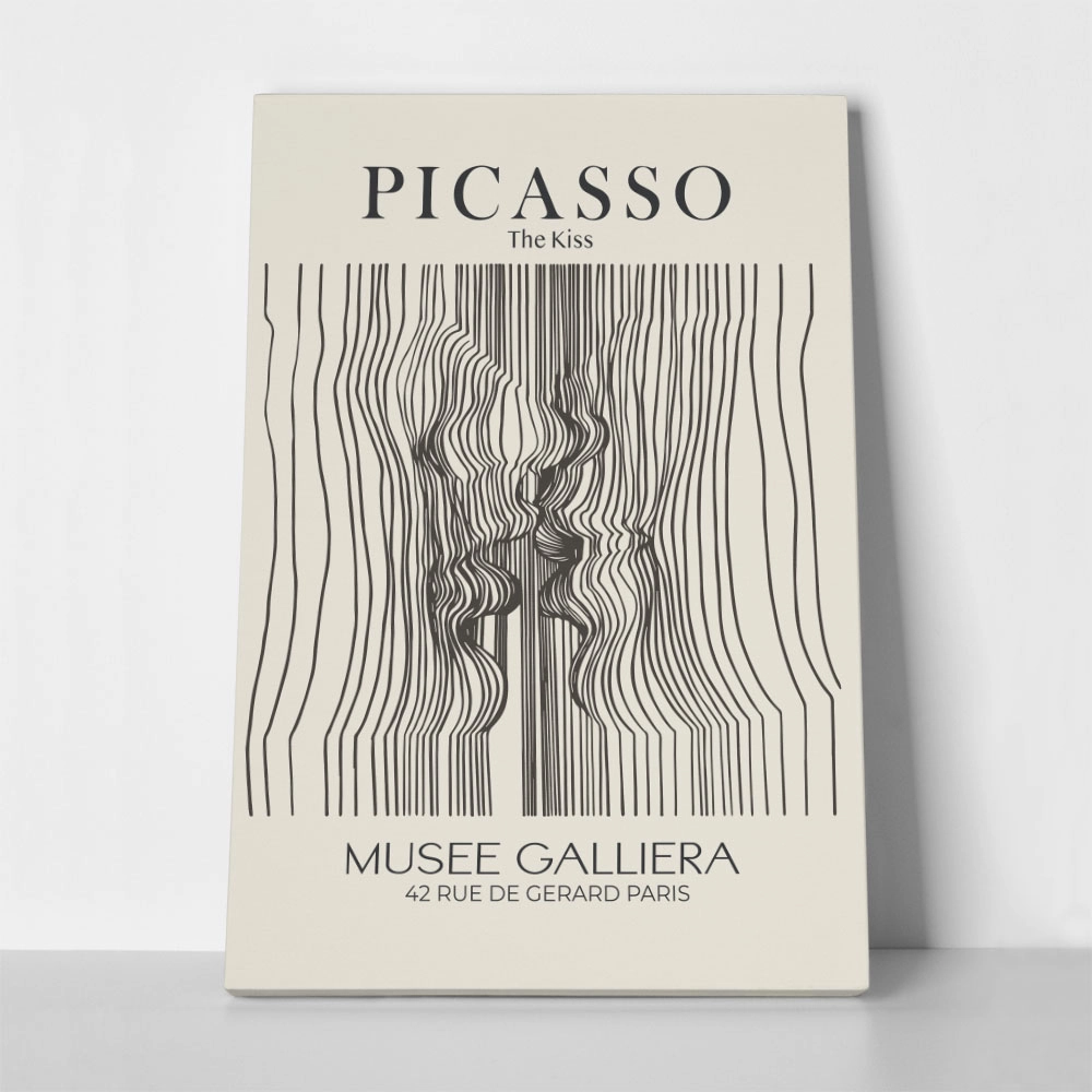 Πινακας σε καμβά PICASSO - THE KISS LINEART
