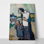 Πινακας σε καμβά PICASSO - THE MOTHER LEADING TWO CHILDREN