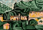 Πινακας σε καμβά PICASSO - THE VILLAGE OF VAUNENARGUES