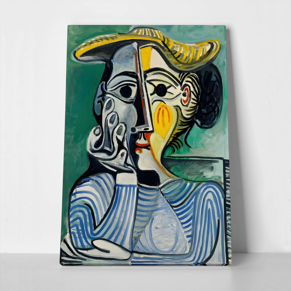 Πινακας σε καμβά PICASSO - WOMAN WITH A YELLOW HAT