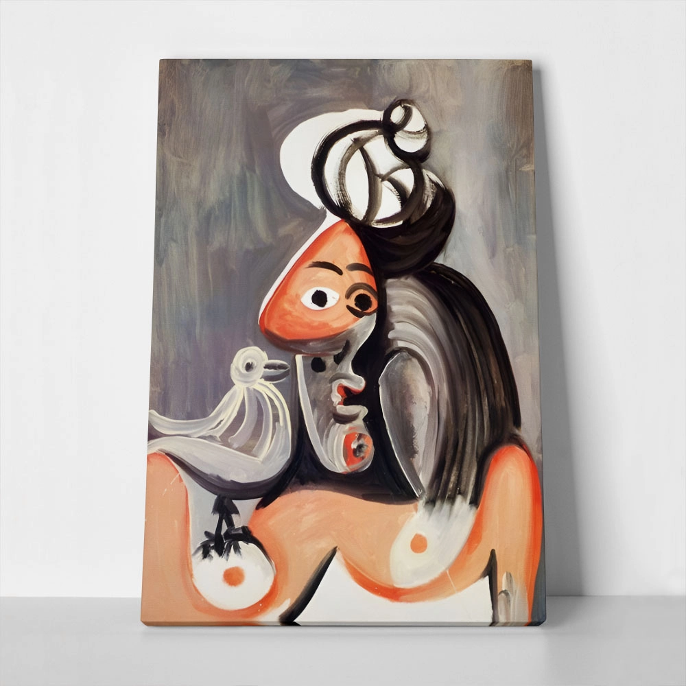 Πινακας σε καμβά PICASSO - WOMAN WITH BIRD