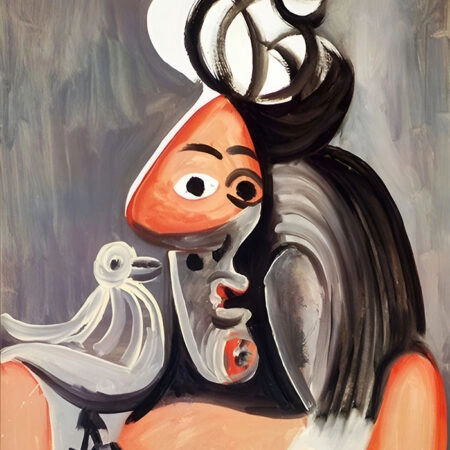 Πινακας σε καμβά PICASSO - WOMAN WITH BIRD - Pablo Picasso Sticky 5
