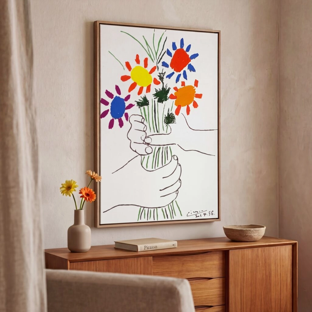 Πινακας σε καμβά PICASSO - BOUQUET OF PEACE