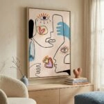 Πινακας σε καμβά PICASSO - EYES AND HEARTS ABSTRACT