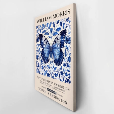 Πινακας σε καμβά WILLIAM MORRIS - BLUE BUTTERFLY 1 - William Morris Sticky 2