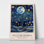 Πινακας σε καμβά WILLIAM MORRIS - BLUE MOON AND STARS 3