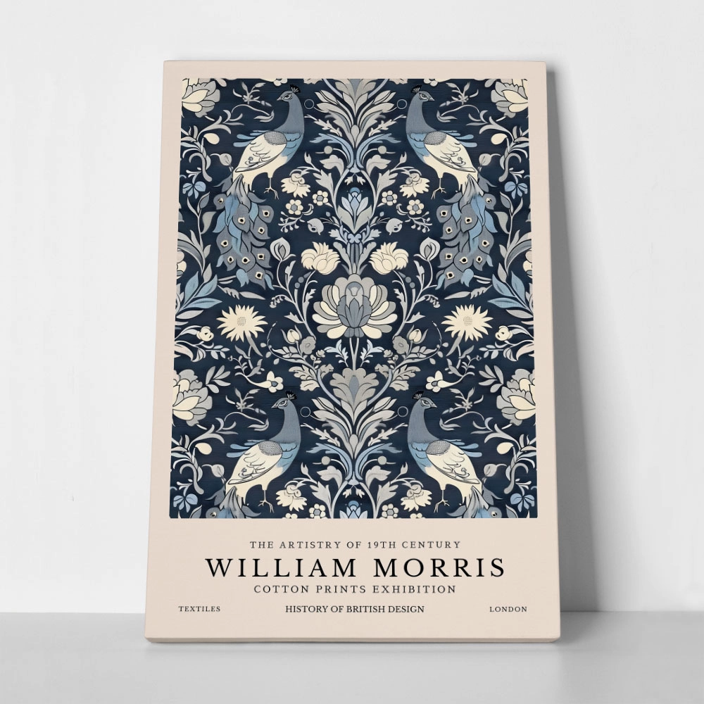 Πινακας σε καμβά WILLIAM MORRIS - BLUE PEACOCK PATTERN 1