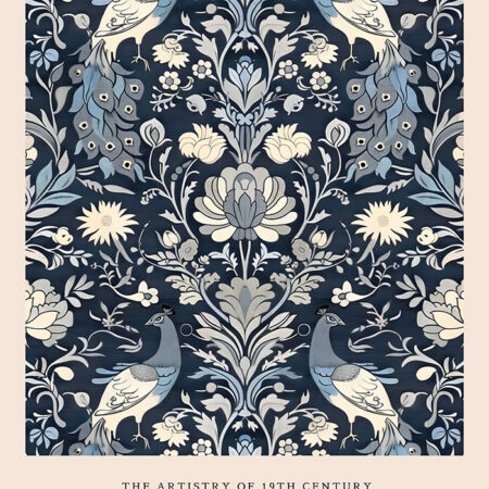 Πινακας σε καμβά WILLIAM MORRIS - BLUE PEACOCK PATTERN 1 - William Morris Sticky 5
