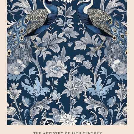Πινακας σε καμβά WILLIAM MORRIS - BLUE PEACOCK PATTERN 2 - William Morris Sticky 5