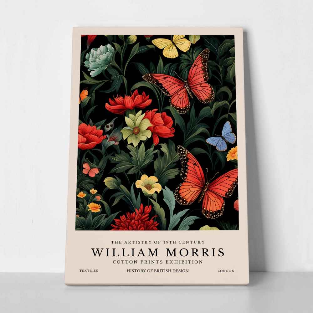 Πινακας σε καμβά WILLIAM MORRIS - BUTTERFLIES