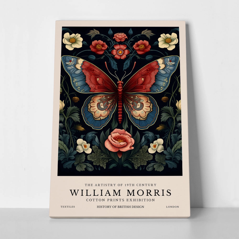 Πινακας σε καμβά WILLIAM MORRIS - BUTTERFLY 1