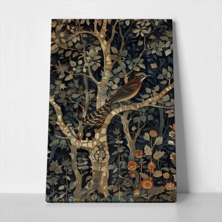 Πινακας σε καμβά WILLIAM MORRIS - DARK FOREST BIRD - William Morris