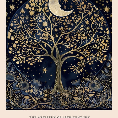 Πινακας σε καμβά WILLIAM MORRIS - MOON AND STARS 4 - William Morris Sticky 5