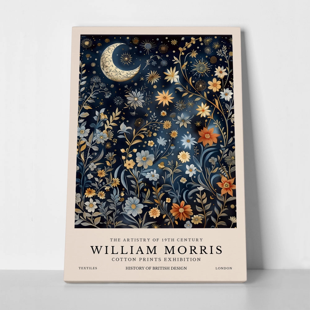 Πινακας σε καμβά WILLIAM MORRIS - MOON AND STARS 6
