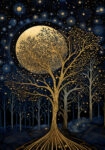 Πινακας σε καμβά WILLIAM MORRIS - MOON AND STARS 9