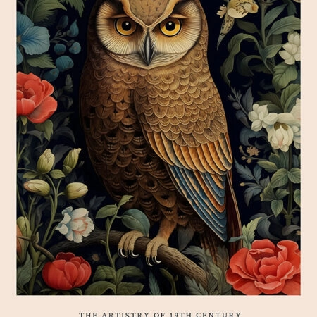 Πινακας σε καμβά WILLIAM MORRIS - OWL 1 - William Morris Sticky 5