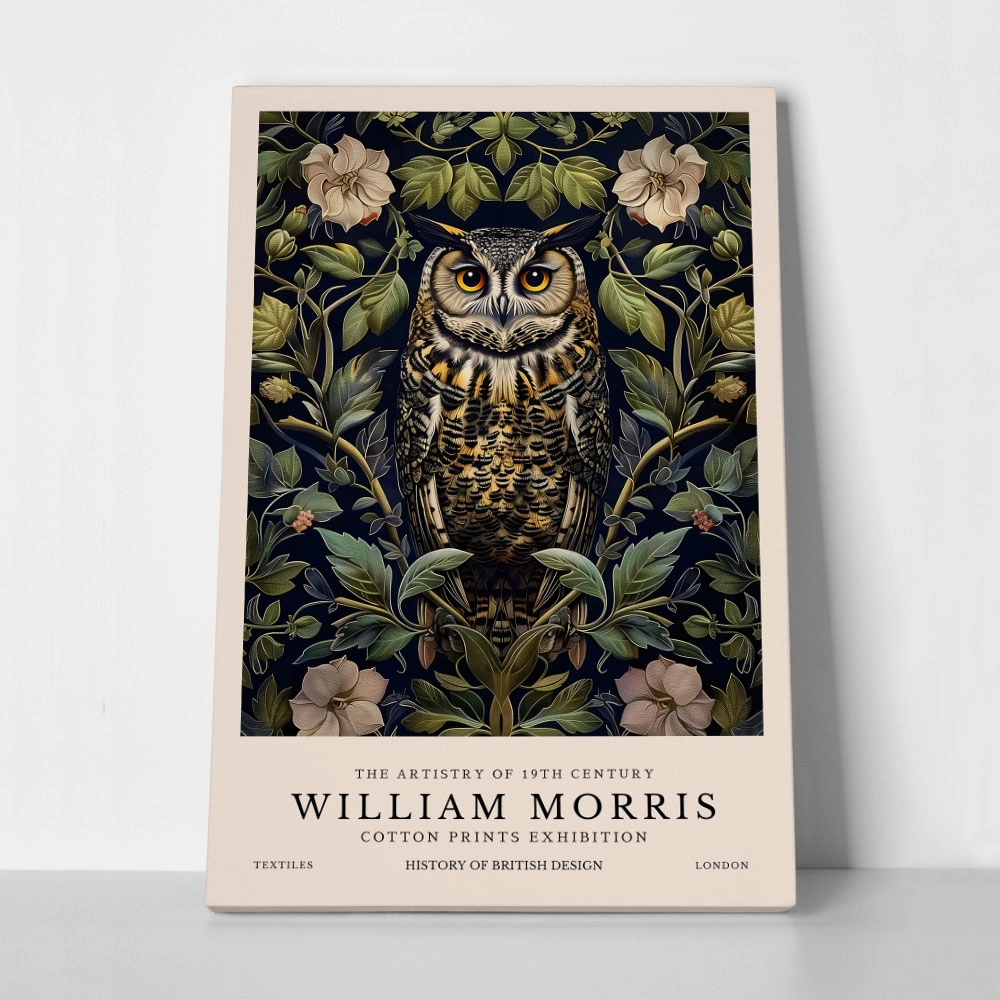 Πινακας σε καμβά WILLIAM MORRIS - OWL 4