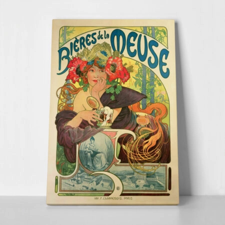 Πινακας σε καμβά ALPHONSE MUCHA - BEERS OF THE MEUSE