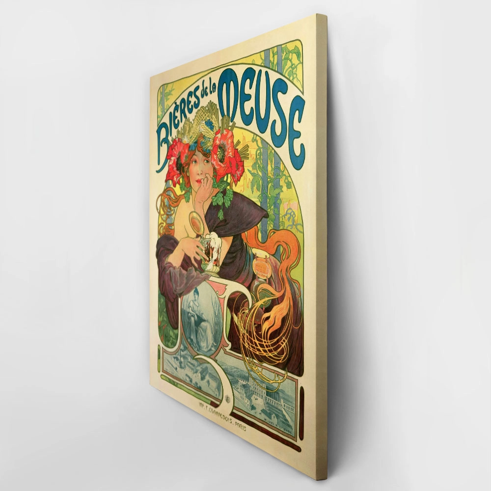 Πινακας σε καμβά ALPHONSE MUCHA - BEERS OF THE MEUSE