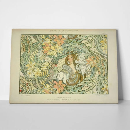 Πινακας σε καμβά ALPHONSE MUCHA - LANGUAGE OF FLOWERS
