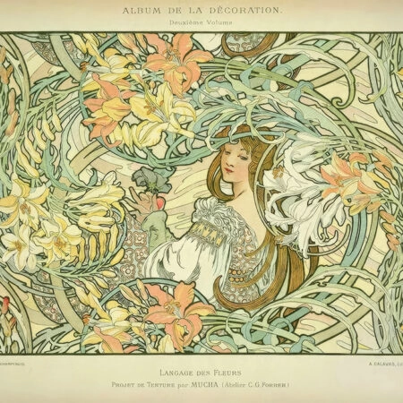 Πινακας σε καμβά ALPHONSE MUCHA - LANGUAGE OF FLOWERS - Alphonse Mucha Sticky 5